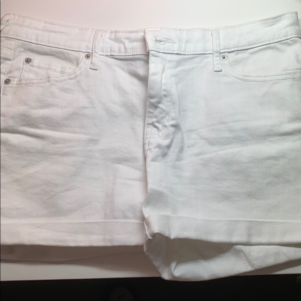 White denim shorts